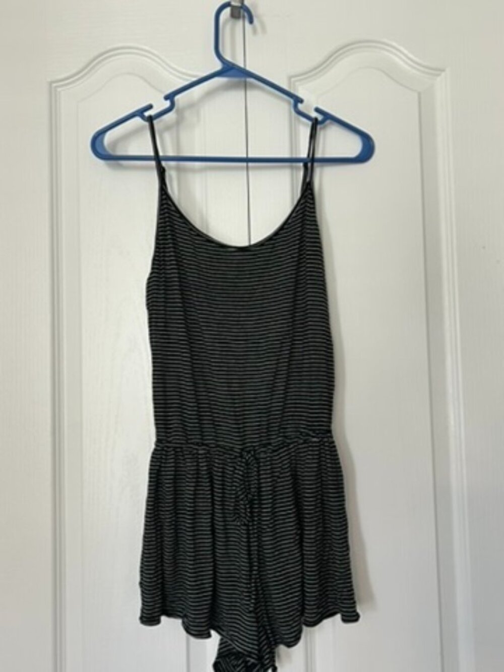 Old Navy | Black & White Striped Drawstring Romper | Size Medium